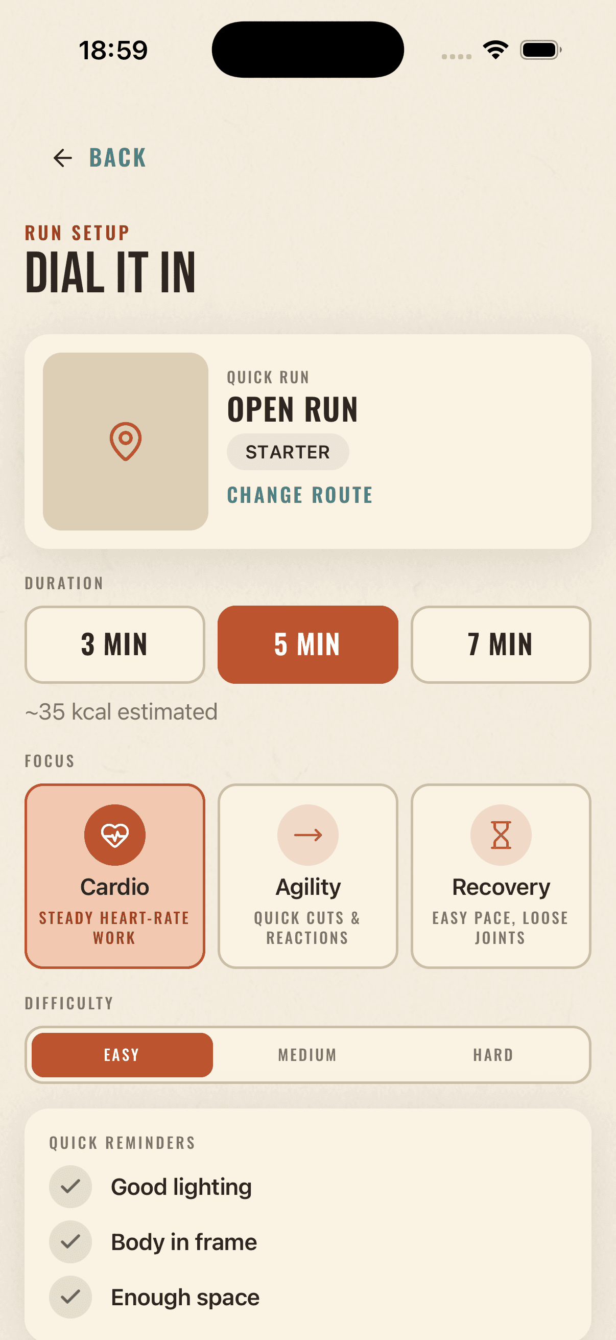 Run Setup & Intensity